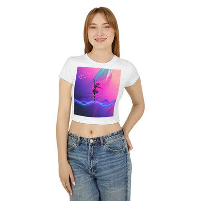 Neon Aerialist Dancer Crop Tee | Pink Purple Vaporwave