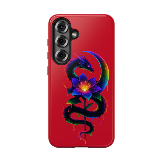 Rainbow Dragon with Moonflower Phone Case | Tough Phone Case