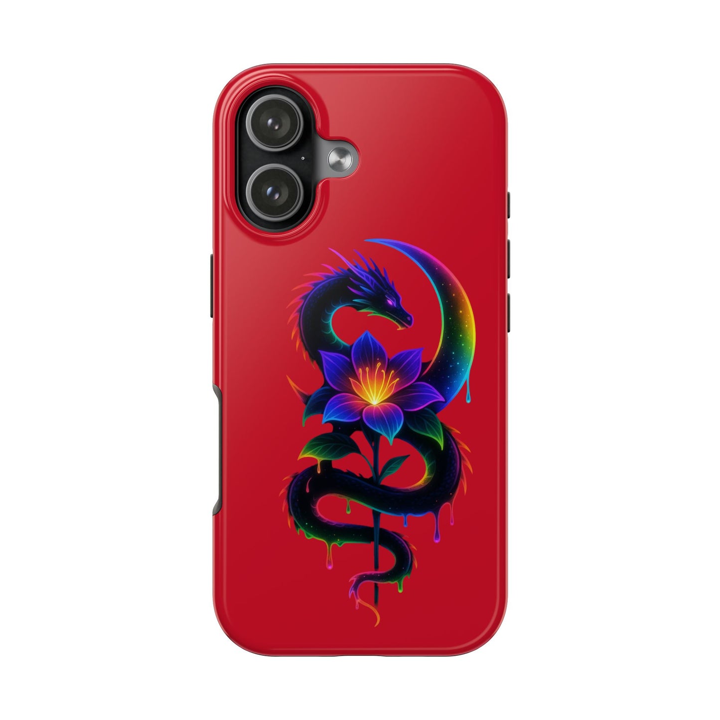 Rainbow Dragon with Moonflower Phone Case | Tough Phone Case
