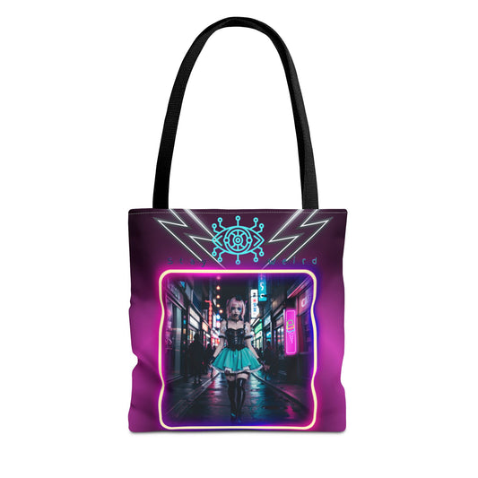 Neon Cyberpunk Girl Tote Bag | AOP All-Over Print, Night City
